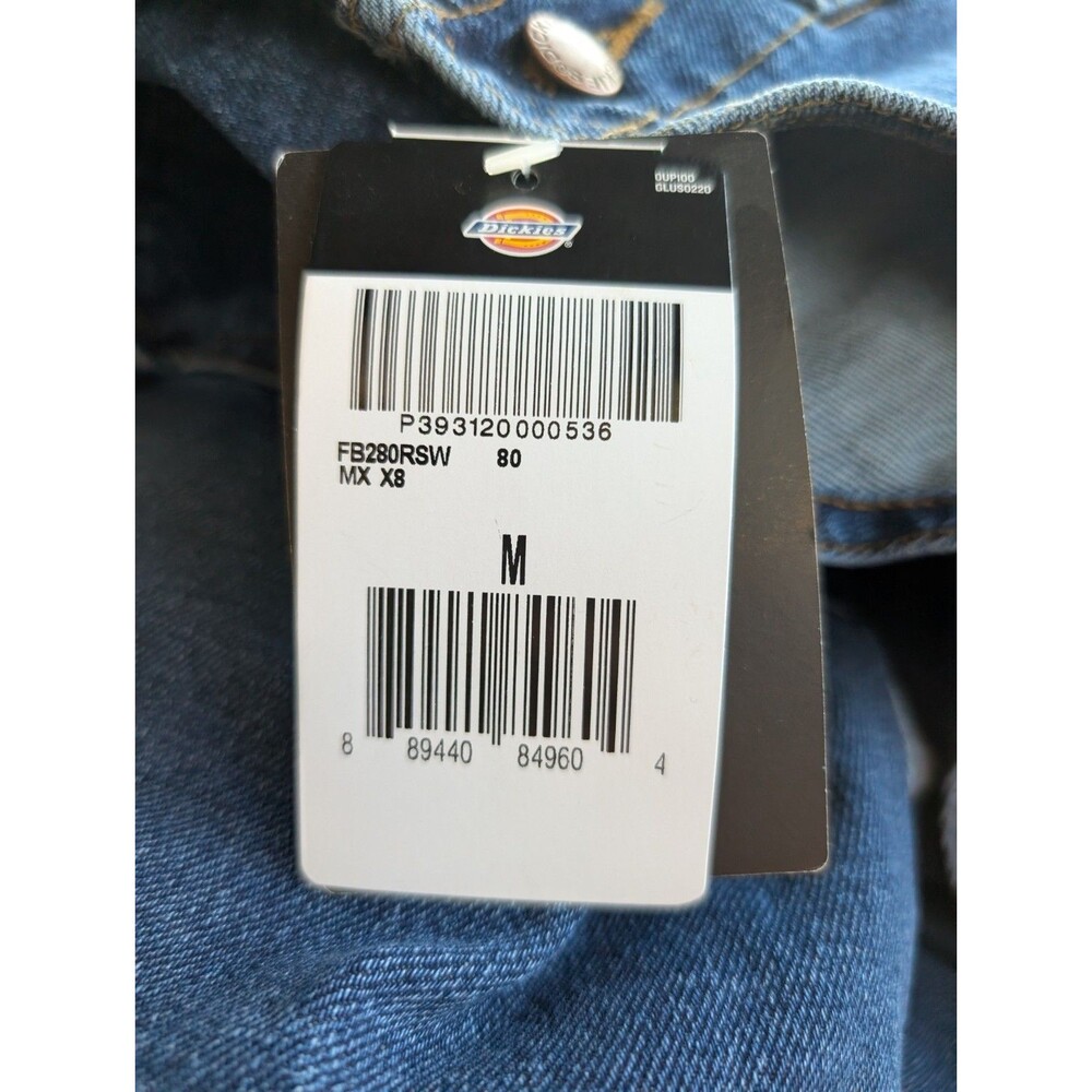 Dickies Women Boyfriend Bib Overalls Dark Wash Denim Stretch Size M NWT - Picture 6 of 7